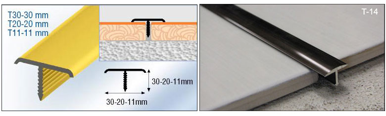 Alüminyum T fayans çıtası-seramik bordür profili