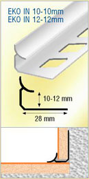 alüminyum fayans seramik iç köşe profili